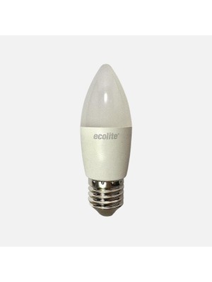 Ecolite C37 LED Ampul 8.5W, Sarı Işık (3000K), E27
