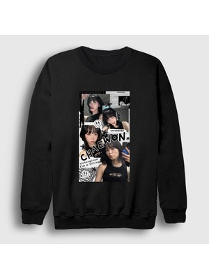 Presmono Unisex Siyah Kim Chaewon Unforgiven K-Pop Le Sserafim Sweatshirt