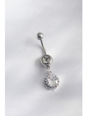 Uravas Store 316L Cerrahi Çelik Zirkon Taşlı Sallantı Model Kadın Piercing 5886
