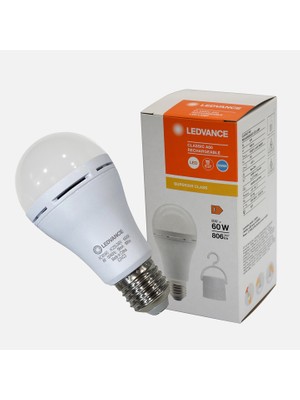 Ledvance LCLA60 Rech 8 W Beyaz Şarjlı E27 LED Ampul, 8.0W