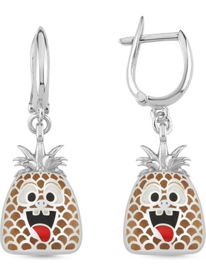 Kayra Gümüş Ananas Rodyum Kaplama Gümüş Küpe 180