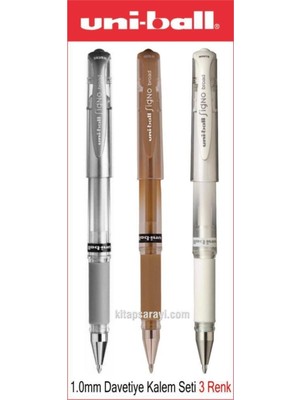 Uni-Ball Uniball Signo Broad 1.0 mm Davetiye Kalem Seti 3 Adet UM-153