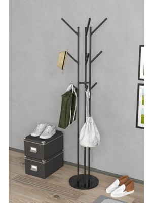 RetoDesign 9 Kancalı Metal Elbise Askısı, Portmanto Askısı, Antre Ayaklı Askı 5101