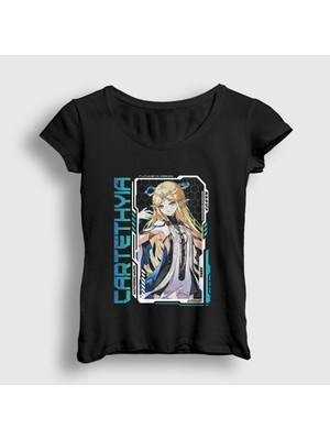 Presmono Kadın Siyah Cartethyia Wuthering Waves T-Shirt