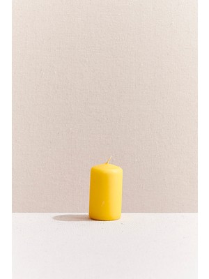 Paşabahçe Sarı Silindir Mum 8x5 Cm, Şık Dekoratif
