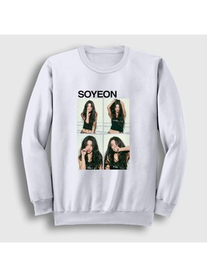 Presmono Unisex Beyaz Soyeon Feel K-Pop G I-Dle Sweatshirt