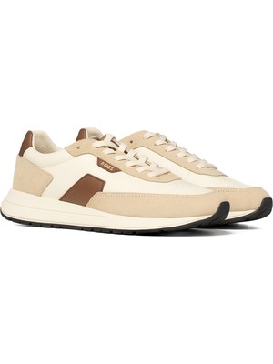 Boss Erkek Rahat Taban Deri Düz Taban Bej Sneaker 50568951-282
