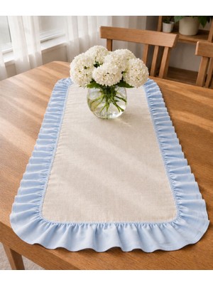 Şah Textile Design Sık Fırfırlı Premıum Keten Runner 40X110