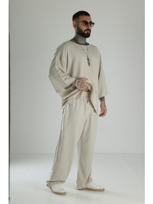 Cocopelli Oversize Bej Keten Takım COC3210
