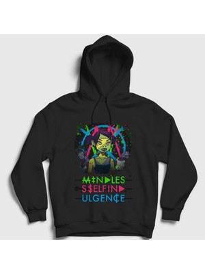 Presmono Unisex Siyah Frankenstein Girls Mindless Self Indulgence Kapüşonlu Sweatshirt