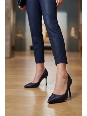 Ayakkabı Fuarı Elit ZYN4016 Kadın Stiletto Lacivert