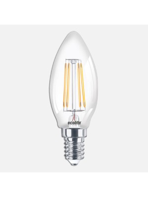 Ecolite LED Filament C35 6 W Sarı 2700K E14 LED Ampul, 6.0W