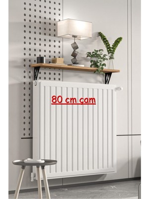 RetoDesign Montajsız Çam Petek Üstü Metal Raf, Kalorifer Peteği Raf Dresuar Uçan Raf 80 cm 20080