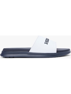 Tommy Hilfiger Erkek Rahat Taban Logo Imzalı Beyaz Terlik FM0FM05797-YBS