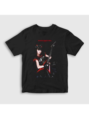 Presmono Unisex Çocuk Siyah Yuimetal Metal Babymetal T-Shirt