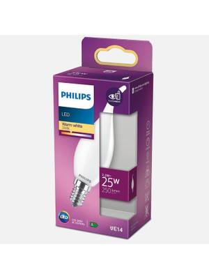 Philips LED Classic BA35 Ww Fr 2.2 W Beyaz E14 LED Ampul, 35.0W