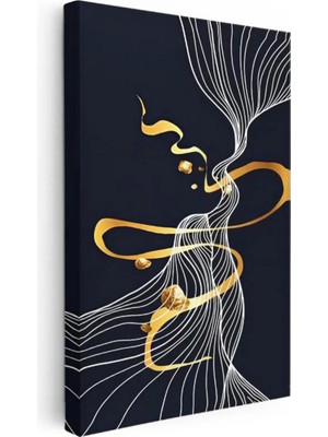 Kanvas Tablo Dalgalı Akışkan Çizgiler Modern Sanat Tablosu Ev Ofis Duvar Dekoru 35 x 50 Kanvas Tablo 1