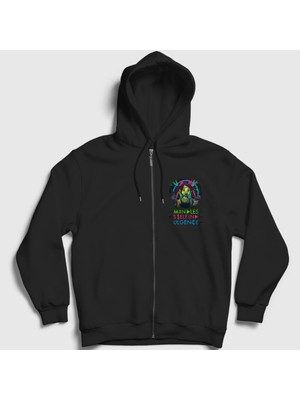 Presmono Unisex Siyah Frankenstein Girls Mindless Self Indulgence Fermuarlı Kapüşonlu Sweatshirt
