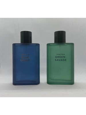 ZARA MAN GREEN SAVAGE + ZARA MAN BLUE  EAU DE TOILETTE 2X 90 ML  İNDİRİMSEHRİ