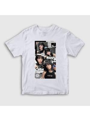 Presmono Unisex Çocuk Beyaz Kim Chaewon Unforgiven K-Pop Le Sserafim T-Shirt