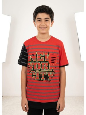 Stsahra  Erkek Çocuk Kırmızı T-Shirt 00694KM