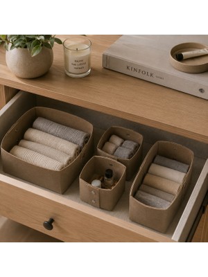 Less Home Keçe Zımbalı Çekmece Düzenleyici 4\'lü Set