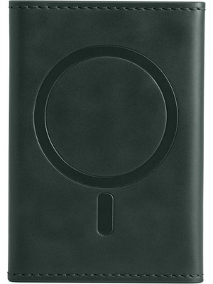 Marsilyan™- Joko Tema Magsafe Deri Kartlık - Yeşil