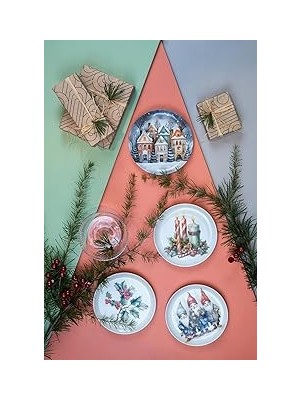Uravas Store Kütahya Porselen Festive 4 Parça 15 cm Tabak