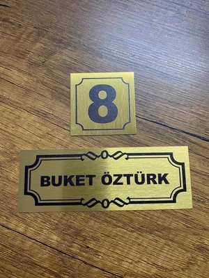 Outdoor One Kapı İsimliği Klasik Ev Dış Kapı İsimliği Çelik Kapı İsimliği Gold0012