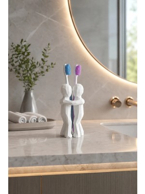 Morbella Çiftler Için Diş Fırçalık Seti, , Modern Banyo Aksesuarı Dekoratif Obje
