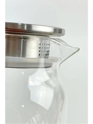 Renas Store 1500 ml Borosilikat Cam Su Sürahisi - Metal Kapaklı ve Isıya Dayanıklı