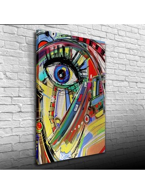 İşsevenler Soyut , Çok Renkli Dekoratif Kanvas Tablo 50 x 70
