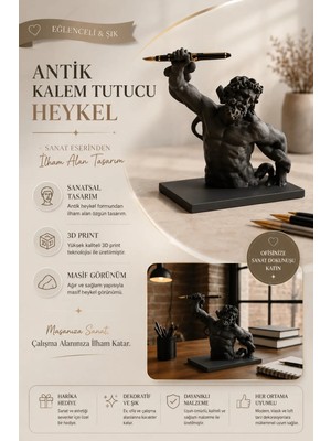 Morbella Heykel Formlu Kalemlik Organizer, Modern Ofis ve Çalışma Masası Dekoru Dresuar Dekoratif Obje