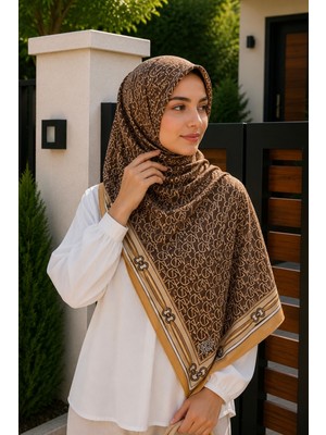 İmaj Butik Vizon Desenli Pamuklu Şal