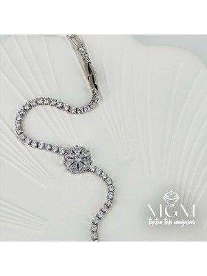 Renas Store Zirkon Taşlı Pirinç Zirkon Bileklikler 17+2,5 cm - KBL0037