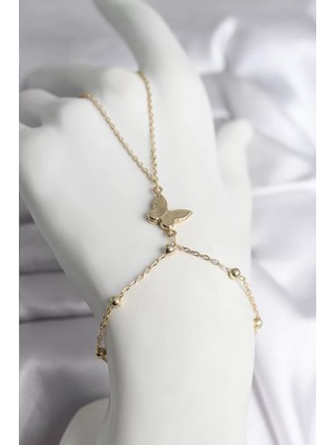 Uravas Store 316L Çelik Gold Renk Kelebek Model Kadın Şahmeran - TJ-SN732