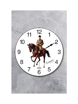Uravas Store Emores Atatürk Duvar Saati Akar Saniye Sessiz Mekanizma 36 cm