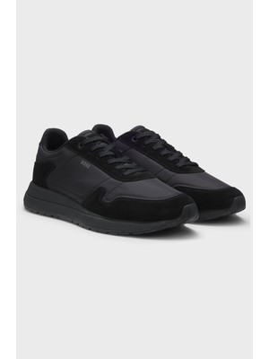 Boss Erkek Deri Rahat Taban Günlük Kullanım Siyah Sneaker 50568945-005