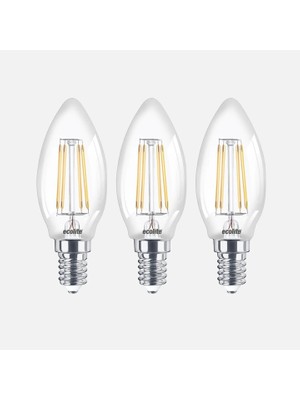 Ecolite LED Filament C35 4 W Sarı 2700K E14 LED Ampul, 4.0W