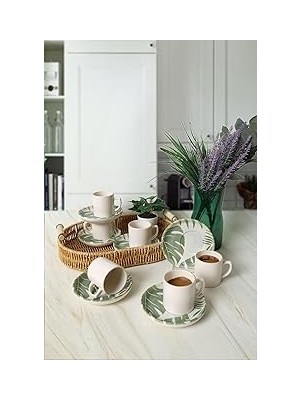 Uravas Store Keramika Forest Nordic Kahve Takımı 12 Parça 6 Kişilik 23052-54