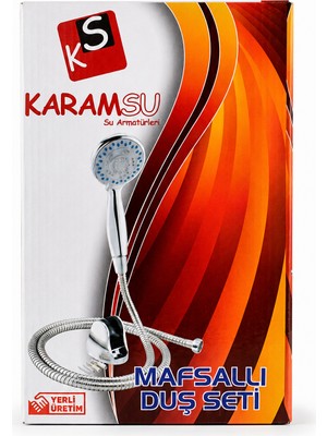 Karamsu Mafsallı Duş Seti Hortumlu Duş Başlığı Yerli Üretim