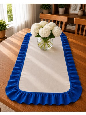 Şah Textile Design Sık Fırfırlı Premıum Keten Runner 40X110