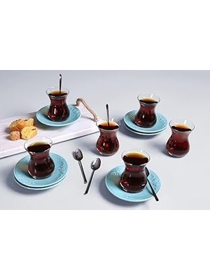 Uravas Store Porland Suzanne Seasons Turkuaz 6 Kişilik Çay Takımı