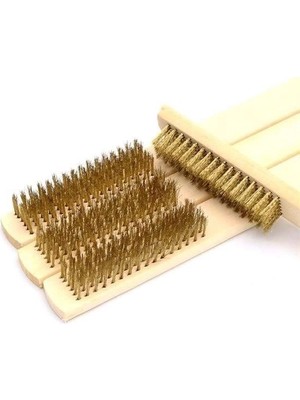 Renas Store Metal Telli Fırça Ahşap Saplı Pas Kir Sökme Temizleme Fırçası