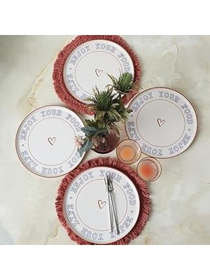 Uravas Store Keramika Enjoy Your Food Nordic Servis Tabağı 28 cm 4 Adet 22973