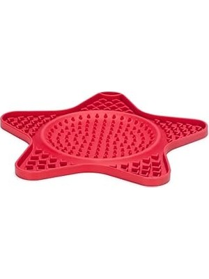 Uravas Store Beeztees Yavru Köpek Yaş Mama Yeme Oyuncağı, Yıldız Şeklinde, Silikon, Kırmızı, 20X20CM