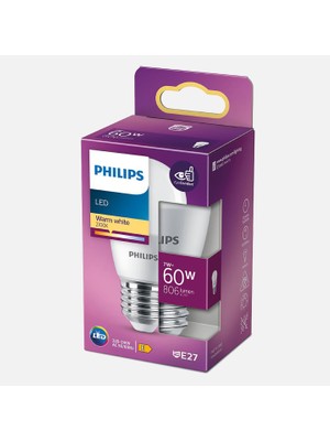 Philips LED P48 Ww Fr Nd 7 W Beyaz E27 LED Ampul, 48.0W
