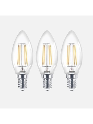Ecolite LED Filament C35 4 W Beyaz 6500K E14 LED Ampul, 4.0W