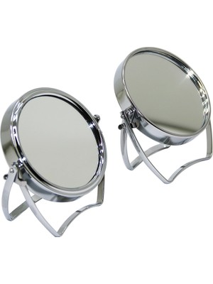 Uravas Store 4ınç Metal Yuvarlak Çi̇ft Tarafli Ayakli Makyaj Aynasi (5047)