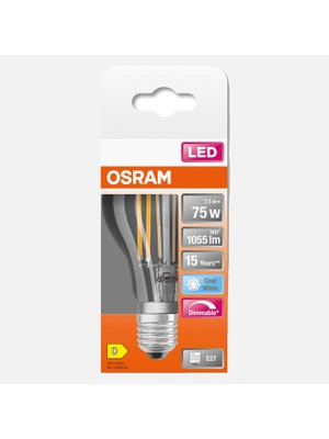 Ledvance LEDSCLA75D Fıl E 7.5 W Beyaz 4000K Dimmerli E27 LED Ampul